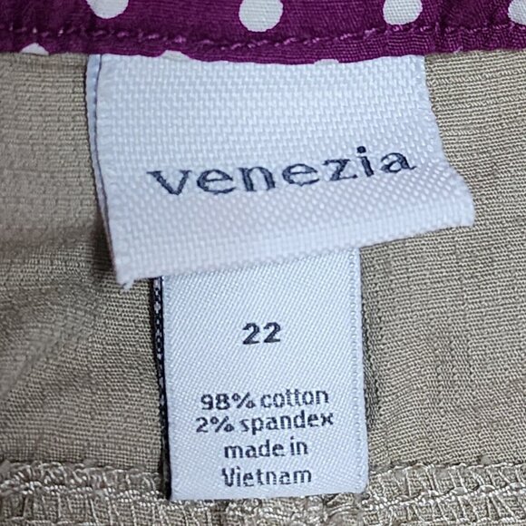 VENEZIA Solid All Tan Convertible Roll Cuff Cargo Pants Womens Plus Size 22 - Picture 5 of 6